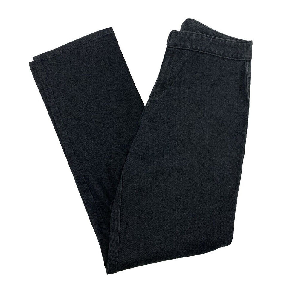 Lauren Jeans Co Ralph Lauren Black Stretch Denim Flat Front Straight Leg Women 4